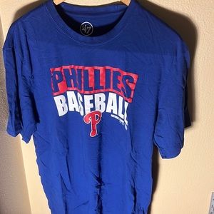MLB 47 Men’s Phillies Baseball Tee Color Blue Size XL